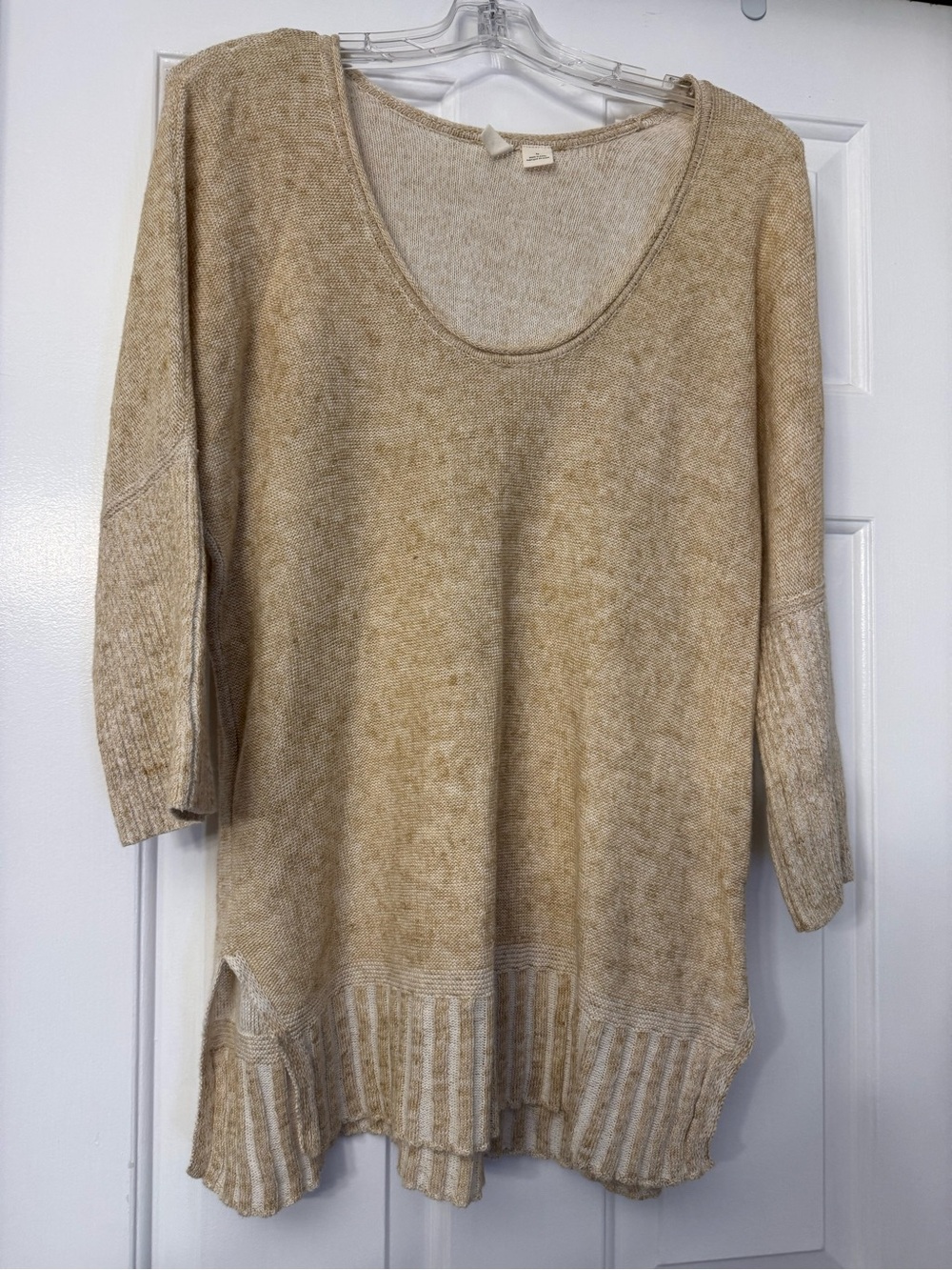 Anthropologie MOTH Linen Catamaran Sweater M Boho Indie Relaxed Earthy Coastal